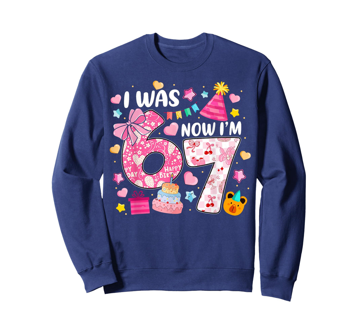 I was 6 Now I'm 7 Year Old Birthday 6 7 Birthday Kids Party T-Shirt