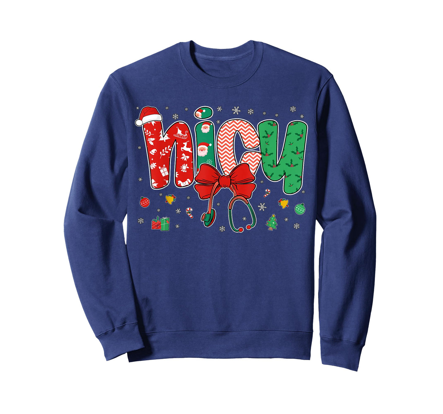 NICU Nurse Christmas Coquette Bow Holiday NICU Crew Team T-Shirt