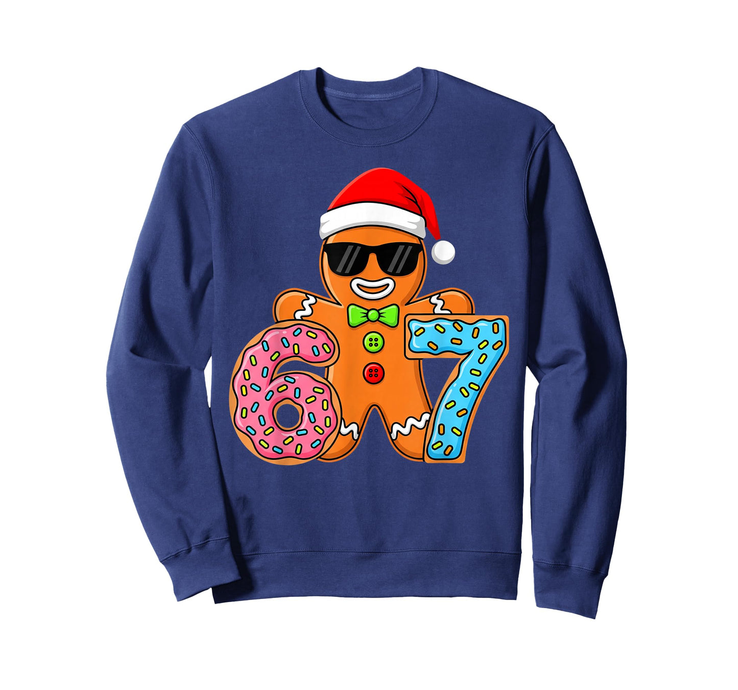 Funny Gingerbread Six Seven 67 Ice Cream Drip Christmas Boys T-Shirt