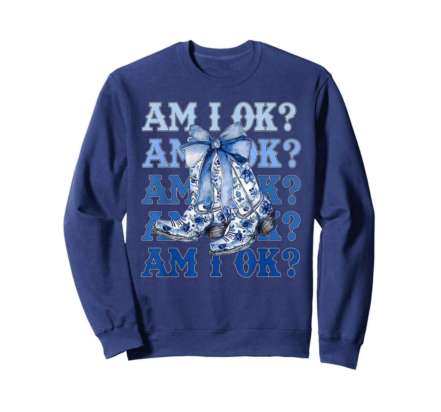 Am I Okay Boot Western Cowgirl Coquette Bow for Women Girl T-Shirt