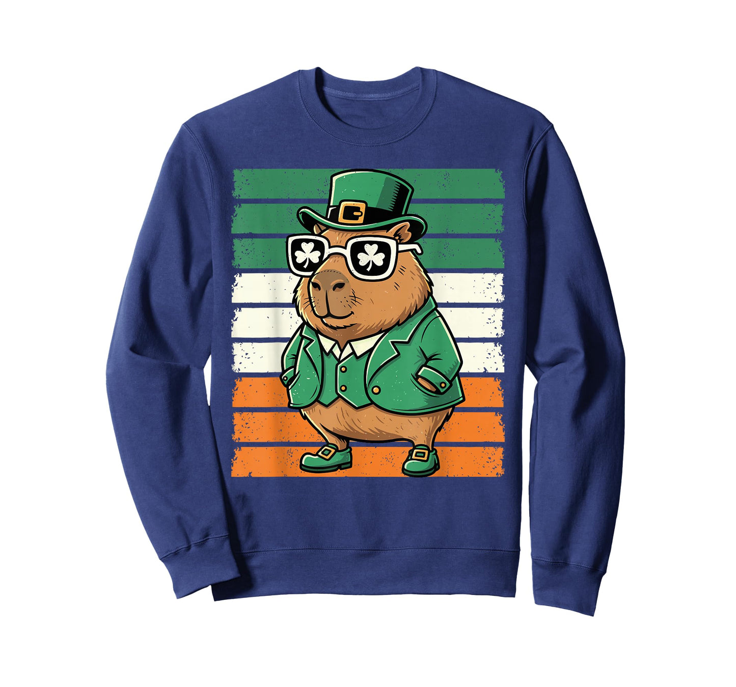 Retro Capybara St Patty's Shamrock Funny St Patrick's Day T-Shirt