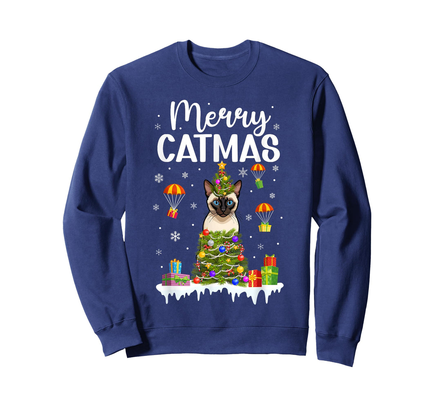 Merry Catmas Siamese Christmas Siamese Cat Xmas Party T-Shirt