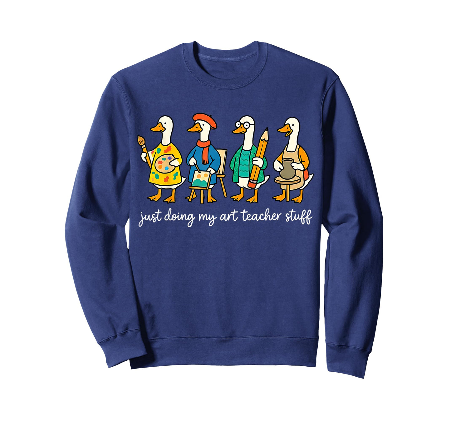 Funny Silly Goose Teaching Art Teacher Painting Drawing Grad T-Shirt