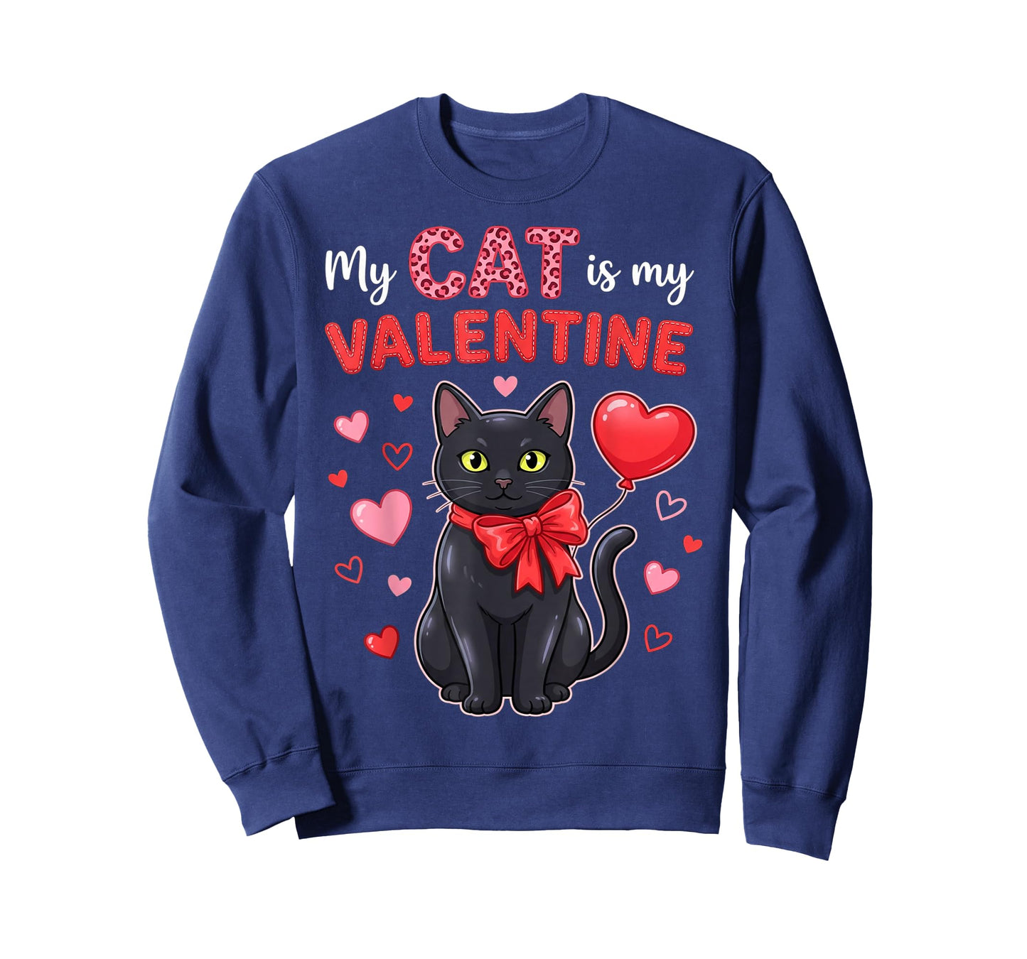 My Cat is My Valentine Hearts Meow Cats Valentines T-Shirt