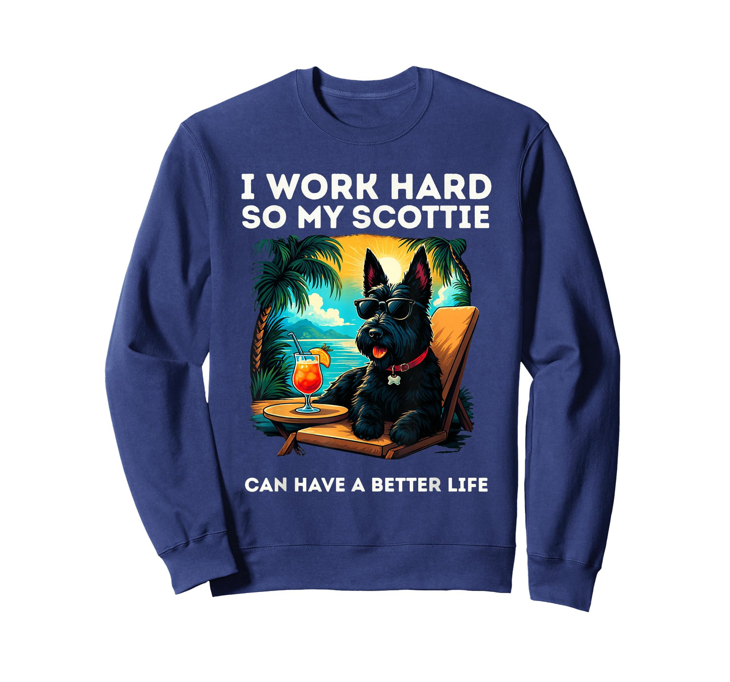 Funny Scottish Terrier Dog I Work Hard Scottie Dog Lover T-Shirt
