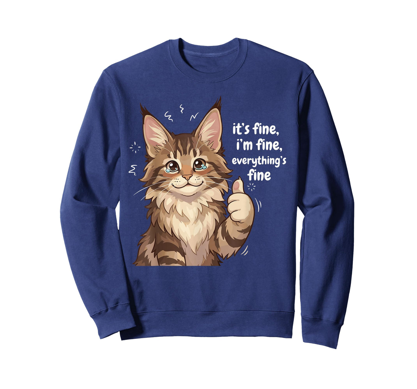 Maine Coon Cat Meme It's fine I'm fine Everything's Kitty T-Shirt