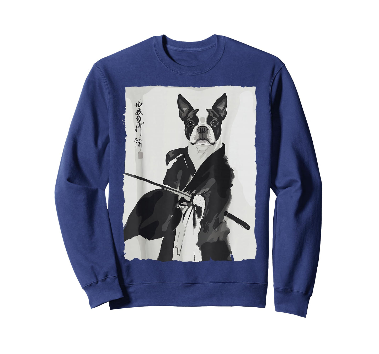 Samurai Boston Terrier Shirts for Women Men Vintage Japanese T-Shirt