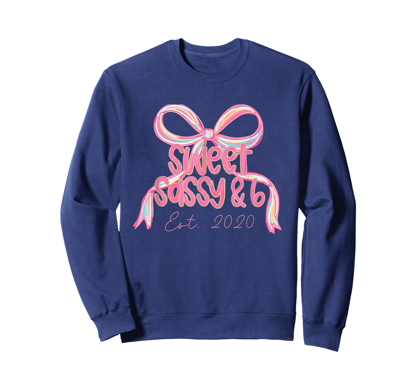 Sweet Sassy & Six 6 Coquette Bow Girls 6th Birthday Est 2020 T-Shirt
