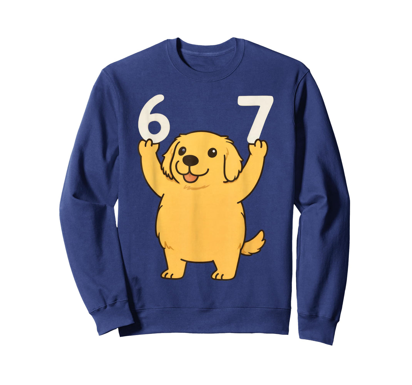 Golden Retriever Dog 67 Meme Six Seven Funny T-Shirt