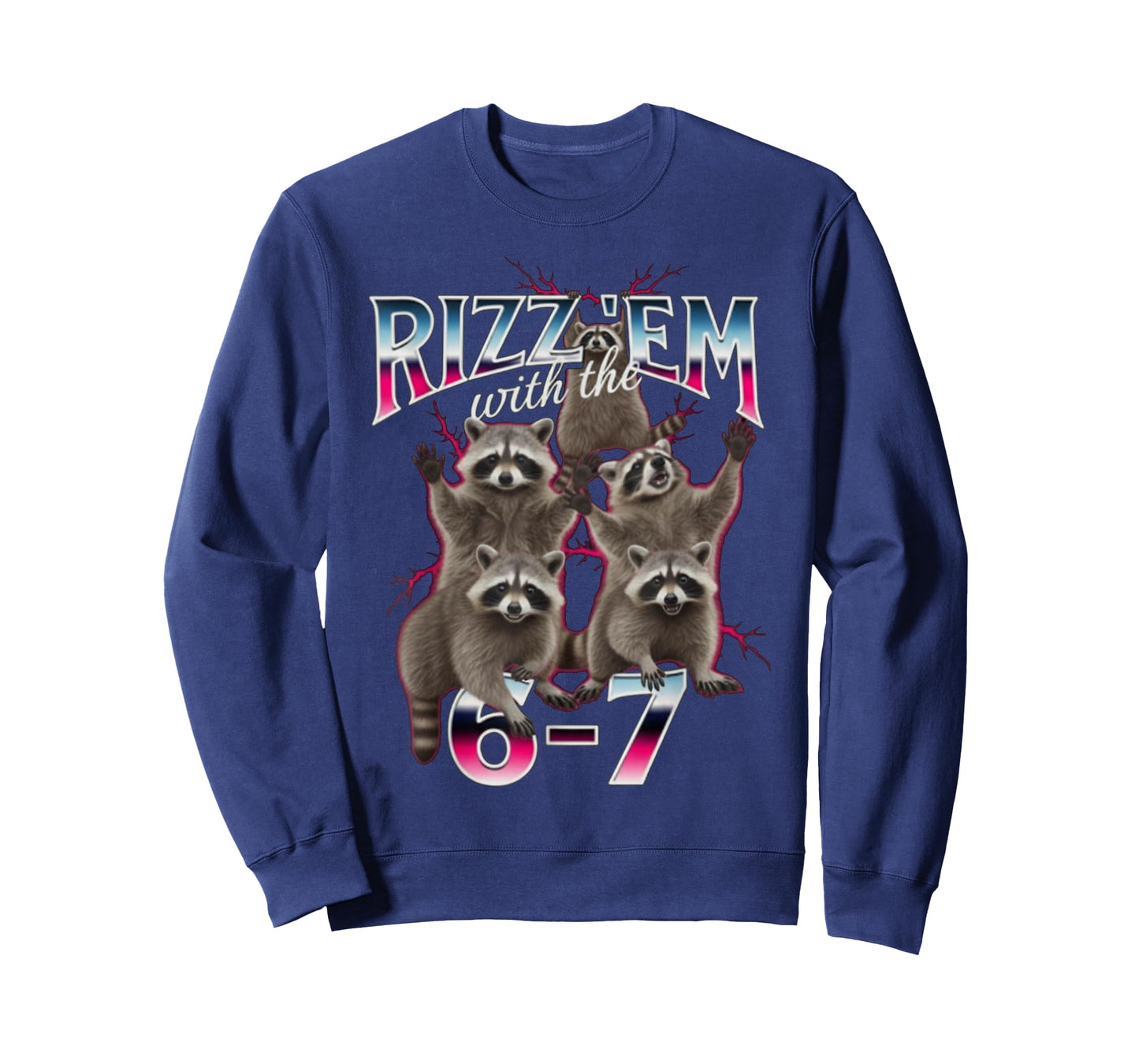 Autism Rizz 'Em with The 6-7 Funny Raccoon 67 Meme Six Seven T-Shirt