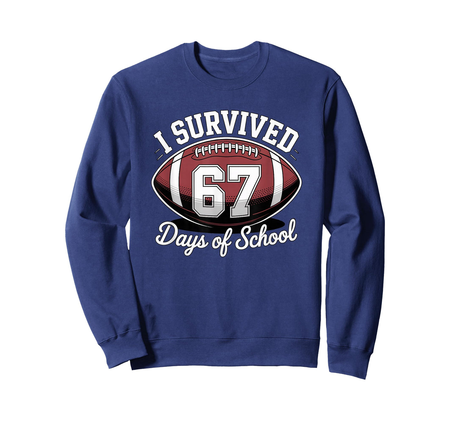 I Survived 67 Days of School Funny Football T-Shirt