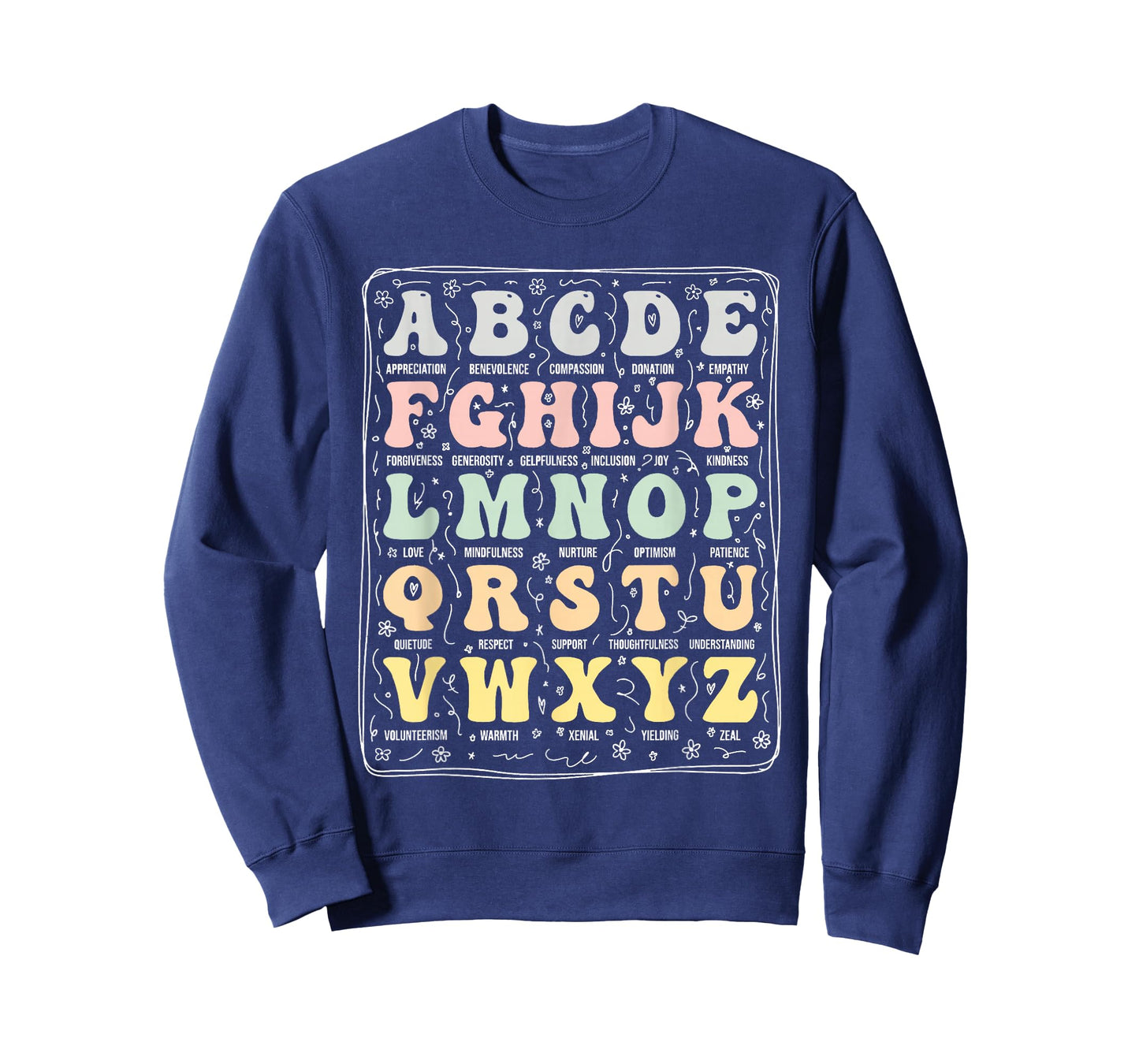 Alphabet of Kindness Positive Traits Kindness Men Women Kids T-Shirt