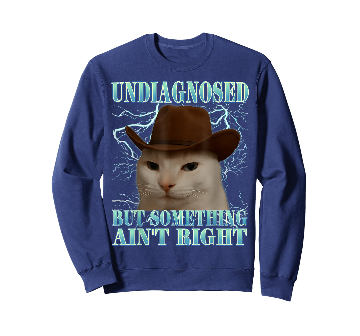 Undiagnosed But Something Ain't Right Funny Silly Cat Meme T-Shirt