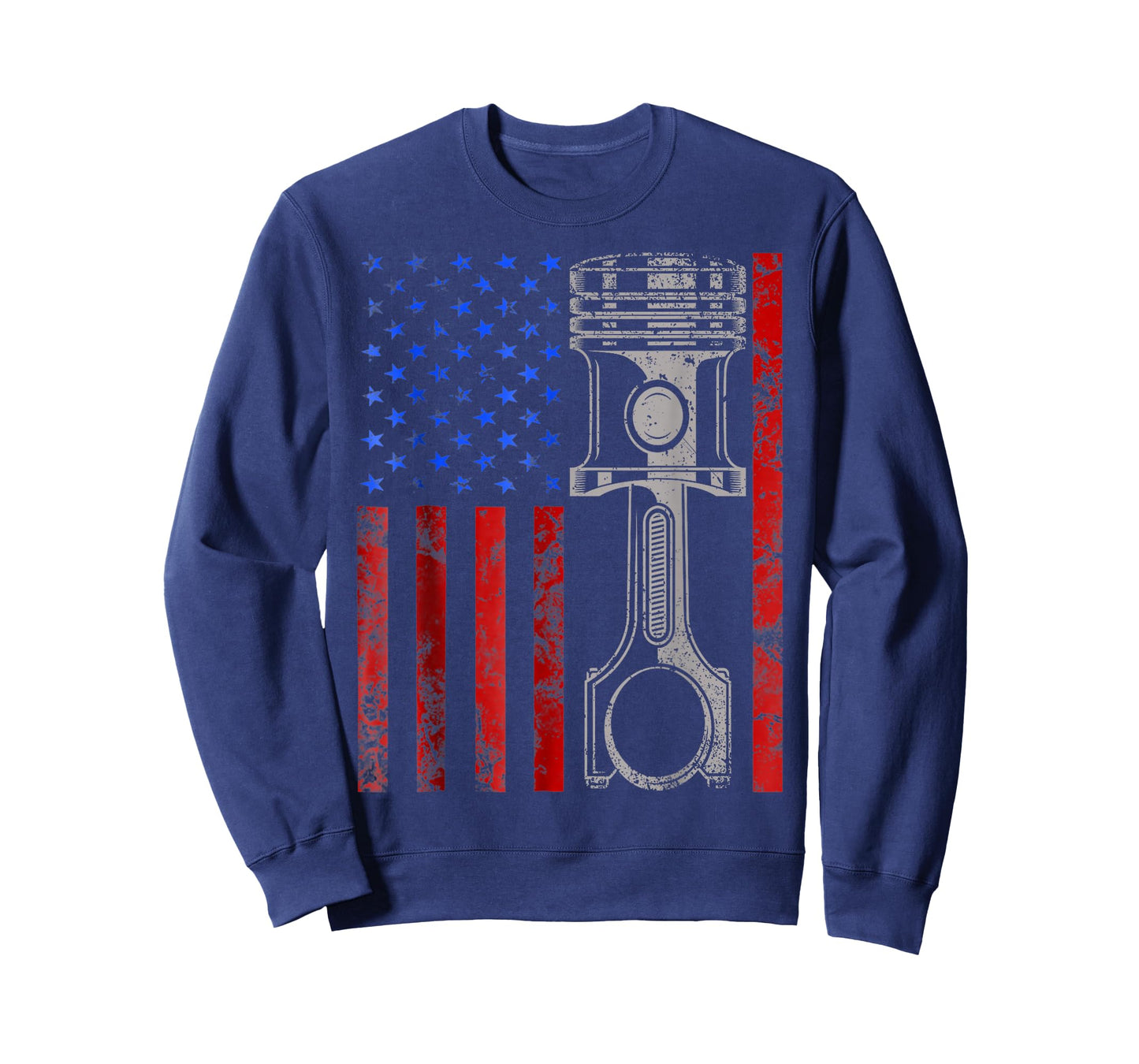American Flag Piston Muscle Car Patriotic Vintage T-Shirt