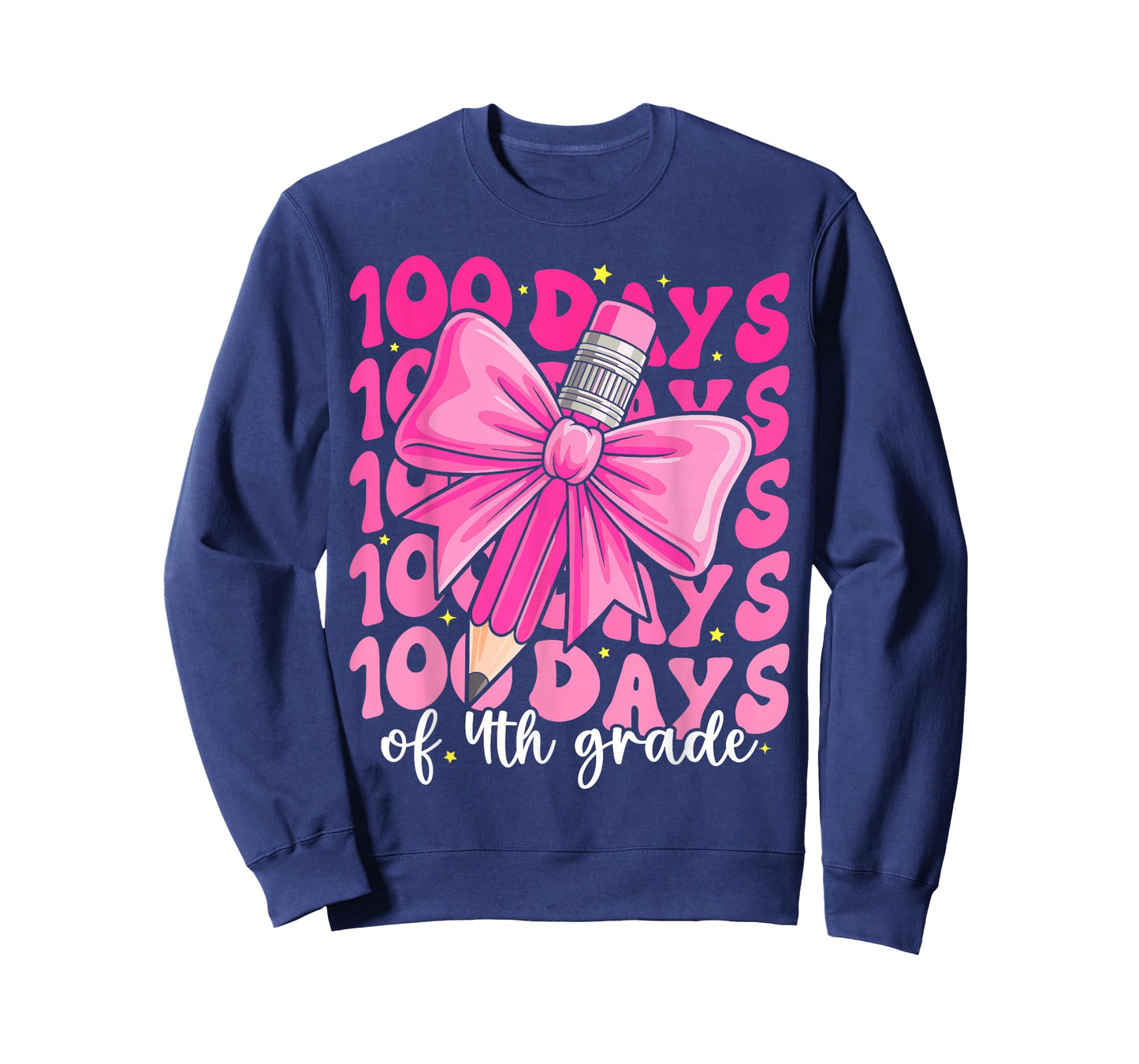 100 Days of 4th Grade Girls Coquette Bow 100th Day of School T-Shirt