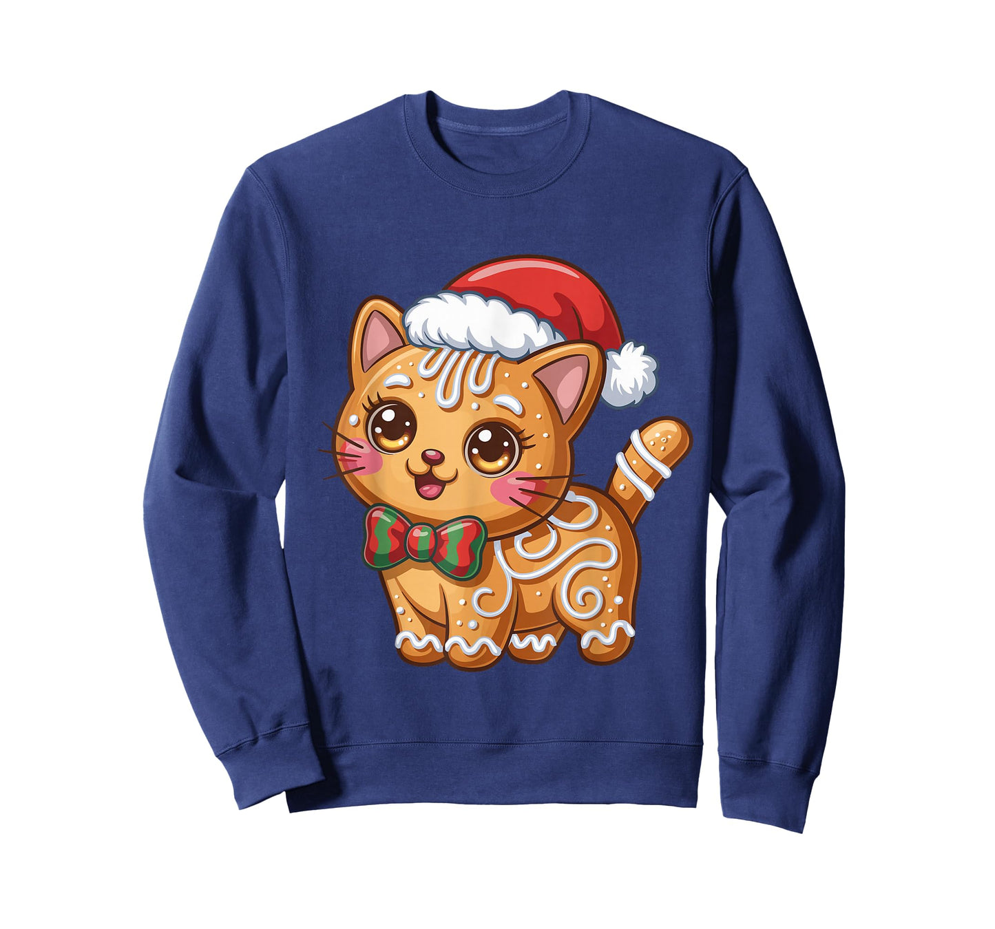 Gingerbread Cat Christmas Cat Lover Xmas T-Shirt