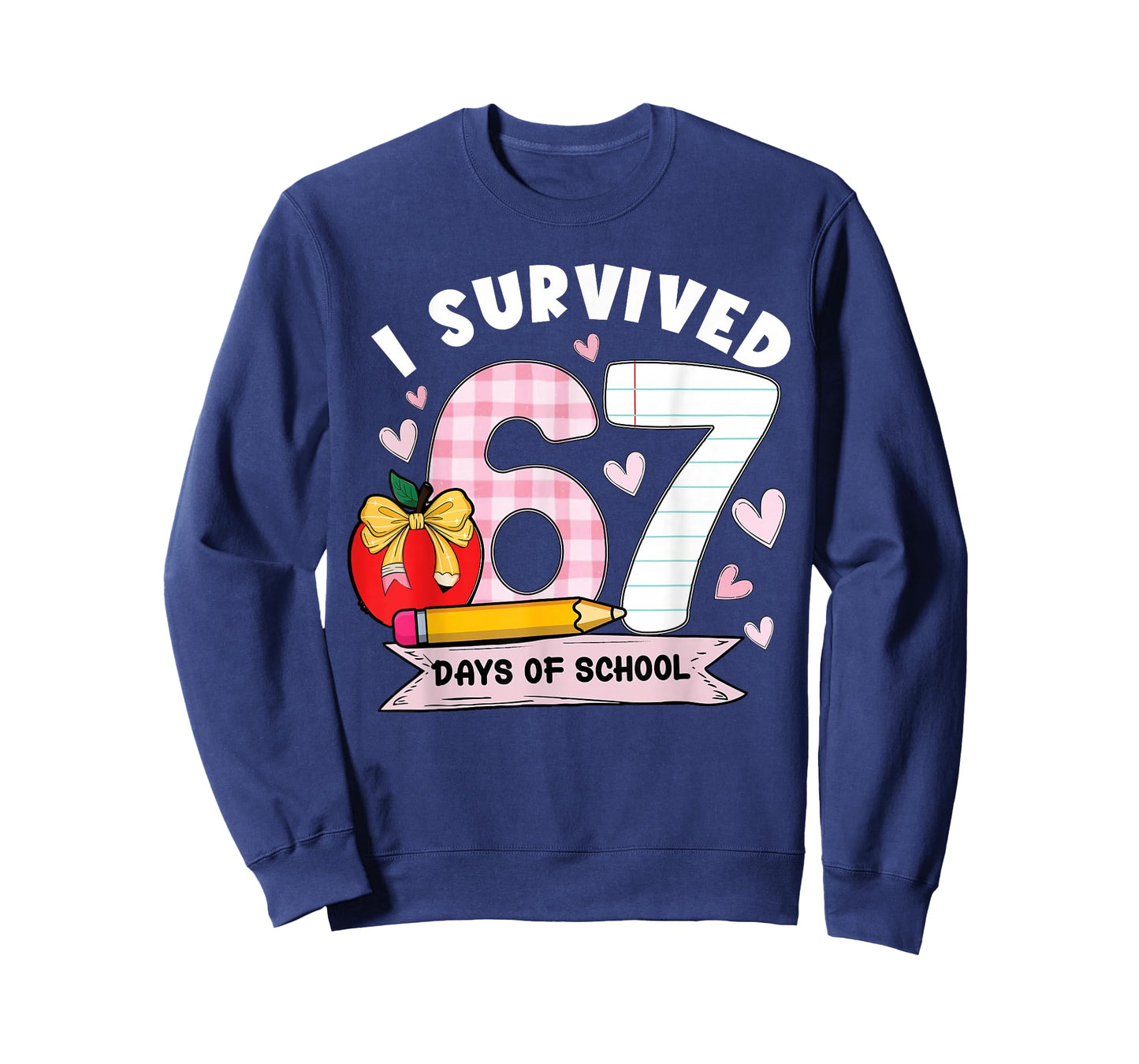 I Survived 67 Days of School Student Humor Design T-Shirt