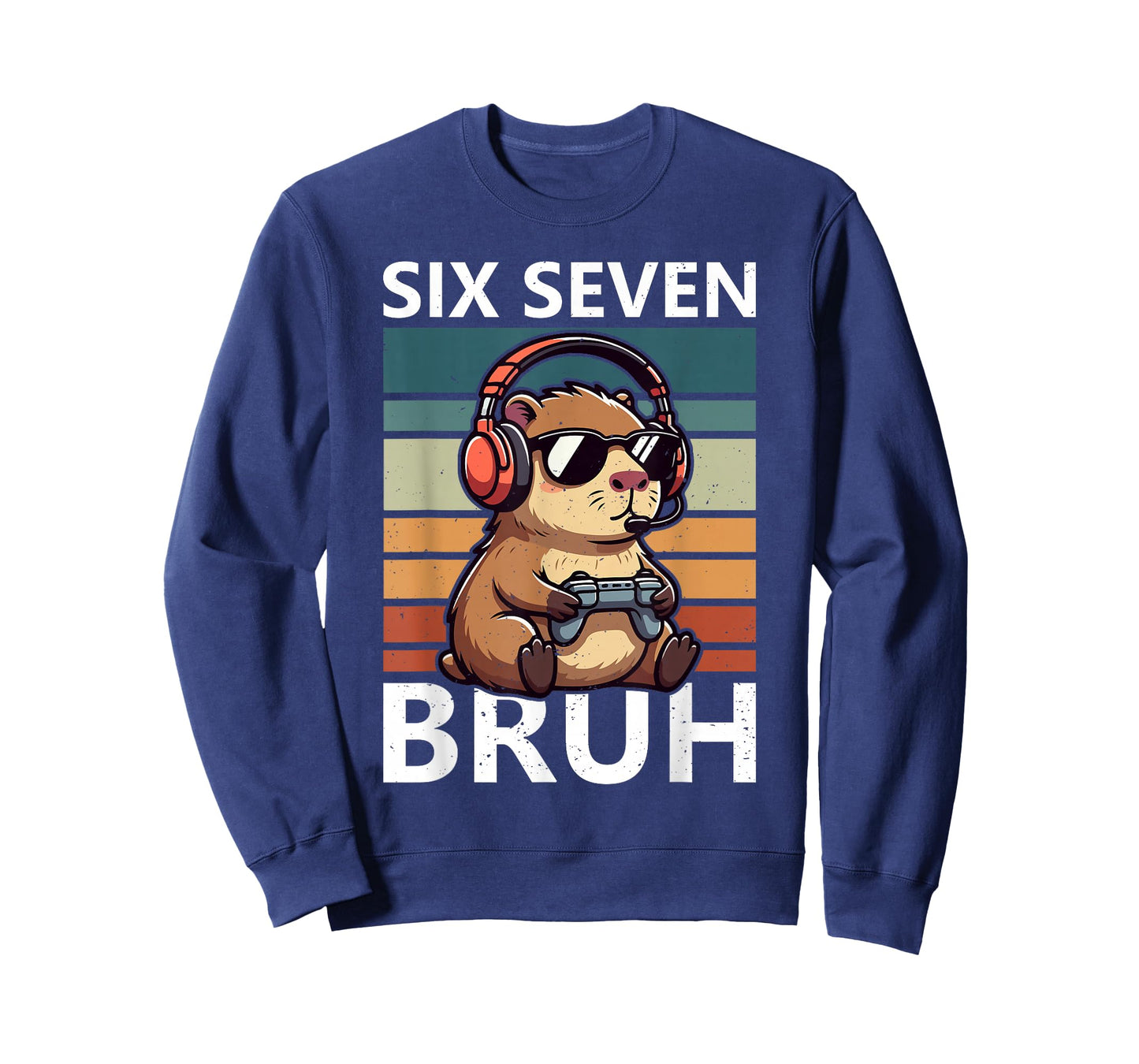 Six Seven Bruh 67 Meme Funny Capybara Retro Gaming Kids Boys T-Shirt