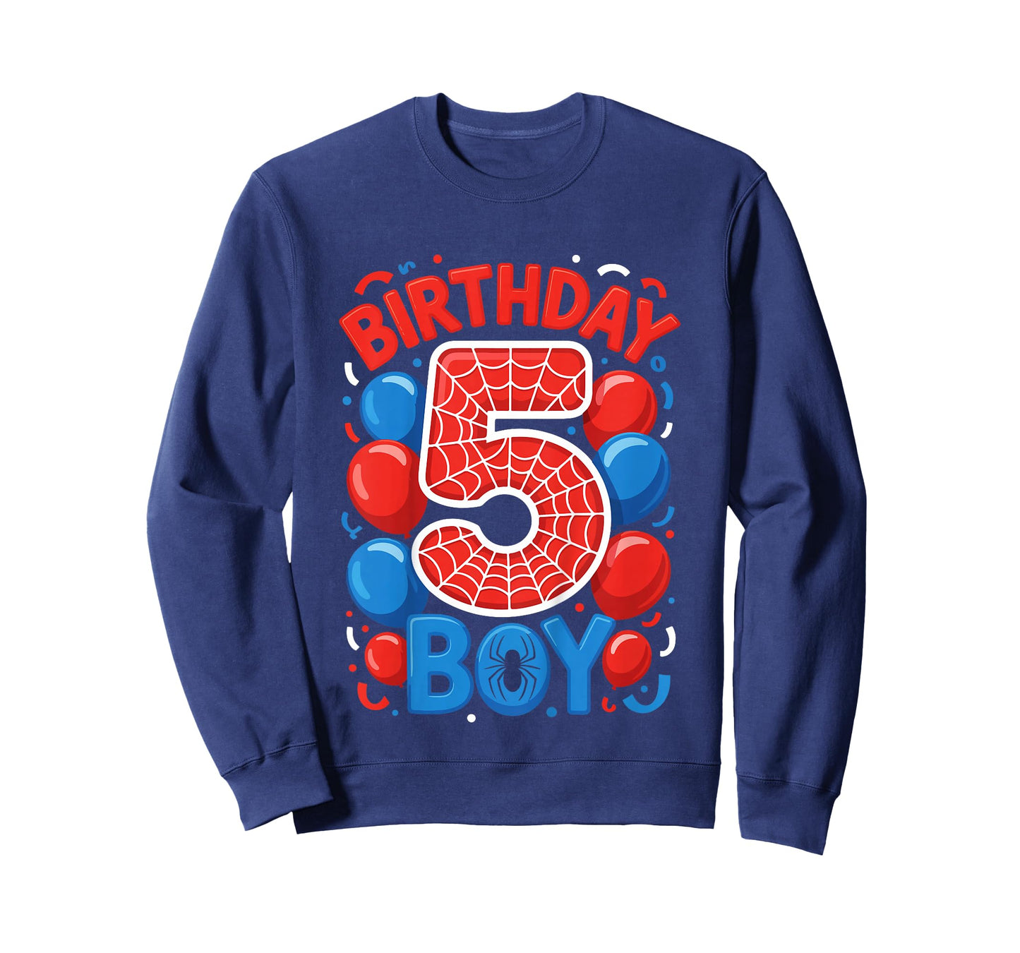 Kids 5th Birthday Spider Web 5 Year Old Boy Party T-Shirt