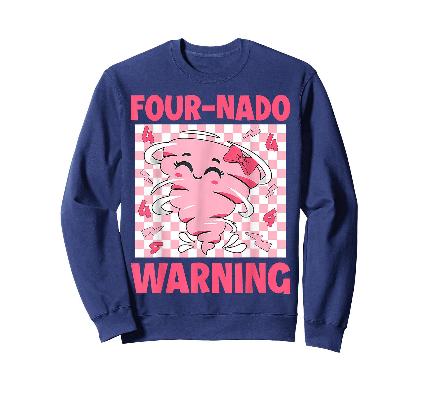 Four 4 Nado Warning Pink Tornado Themed Birthday Girls Kids T-Shirt