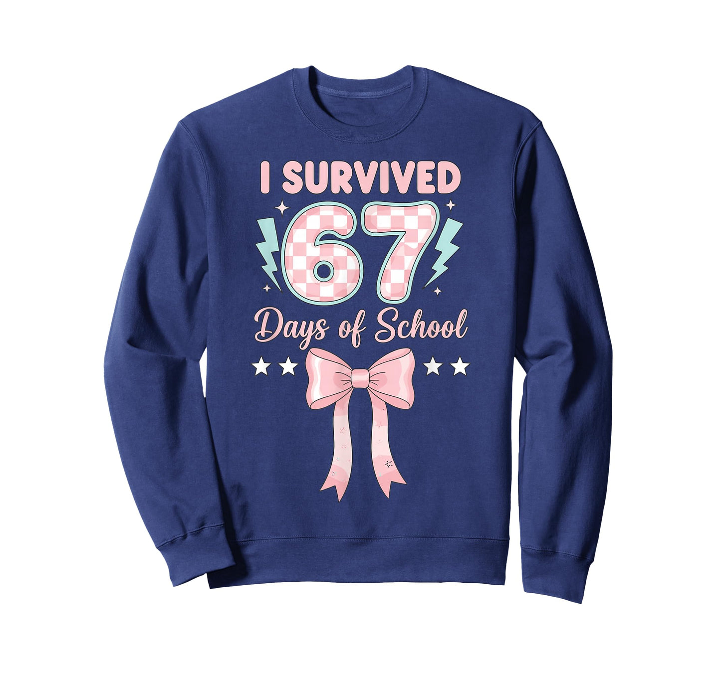 I Survived 67 Days Coquette Pink Bow Six Seven Meme Girl T-Shirt