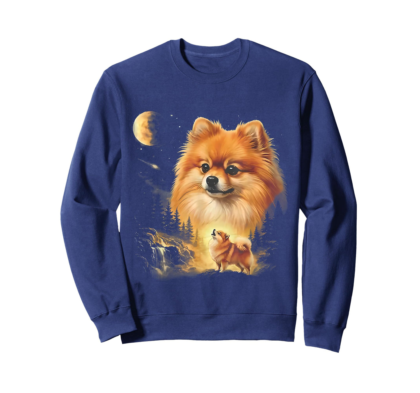 Pomeranian Howling to The Moon Vintage T-Shirt