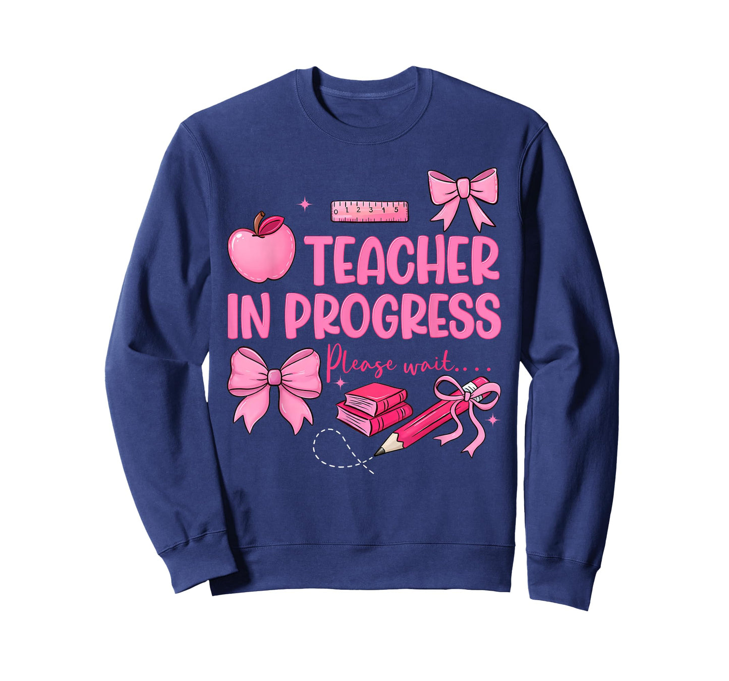 Women Teacher in Progress Cute Coquette Bow Future Teacher T-Shirt