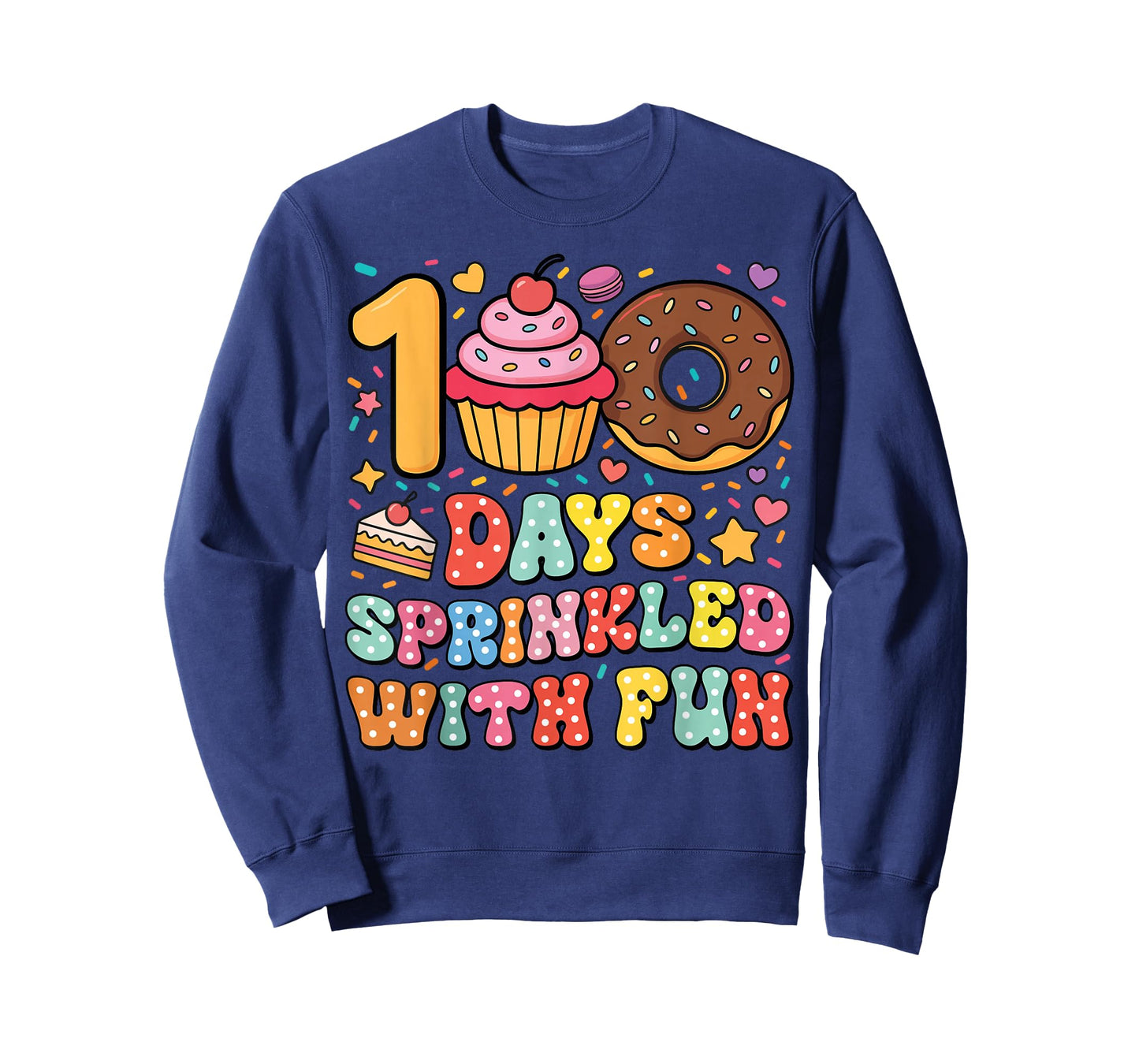 100 Days Sprinkled with Fun Cupcake Donut Teacher Baking T-Shirt