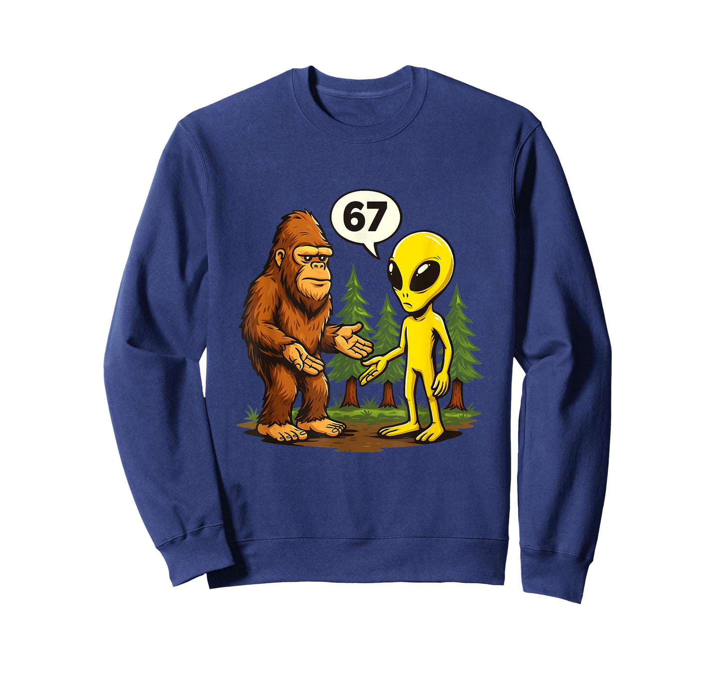Six Seven Funny Bigfoot and Alien 67 Viral Meme Sasquatch T-Shirt