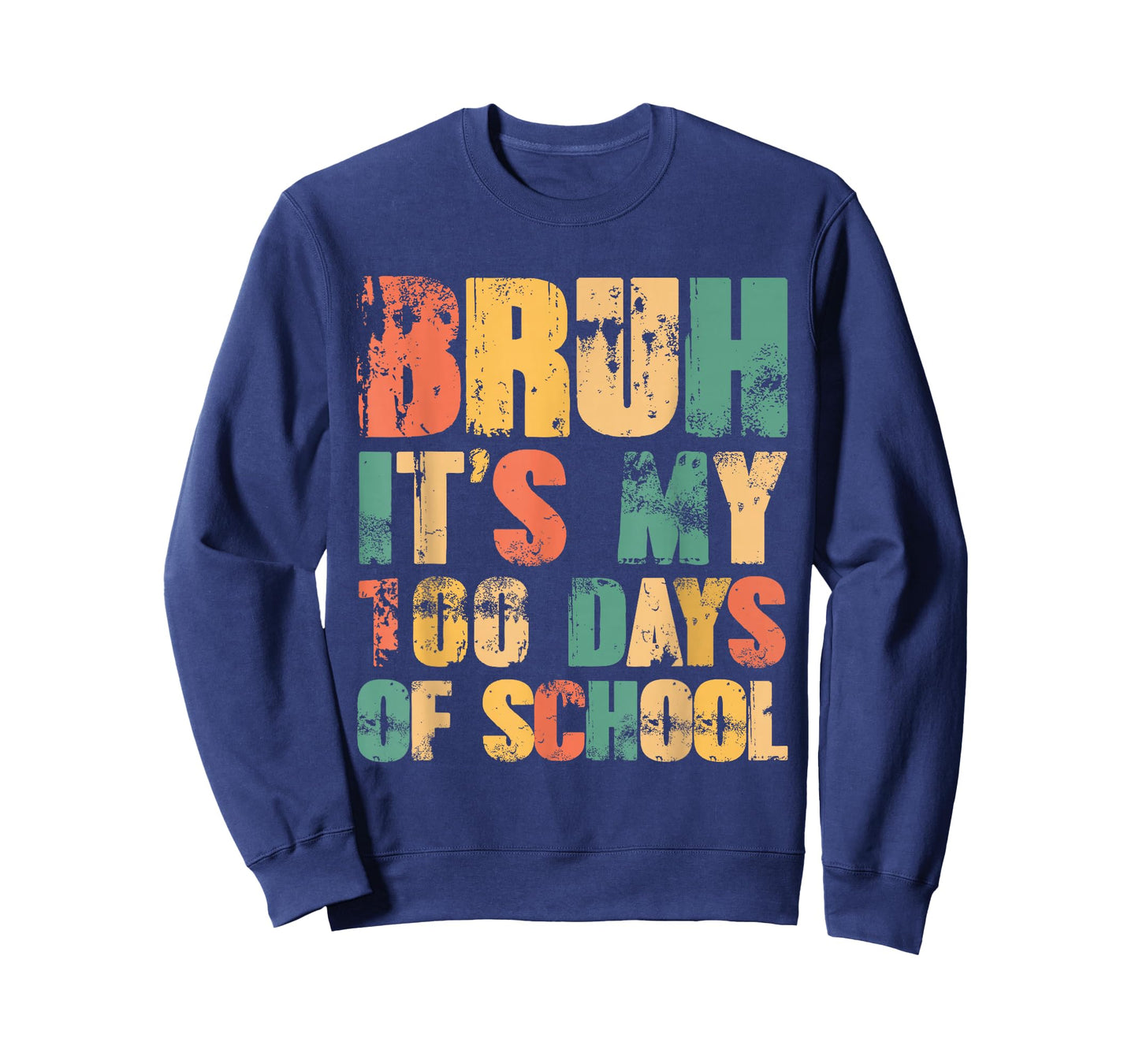 Bruh It's My 100 Days of School Vintage Funny Teachers Kids T-Shirt