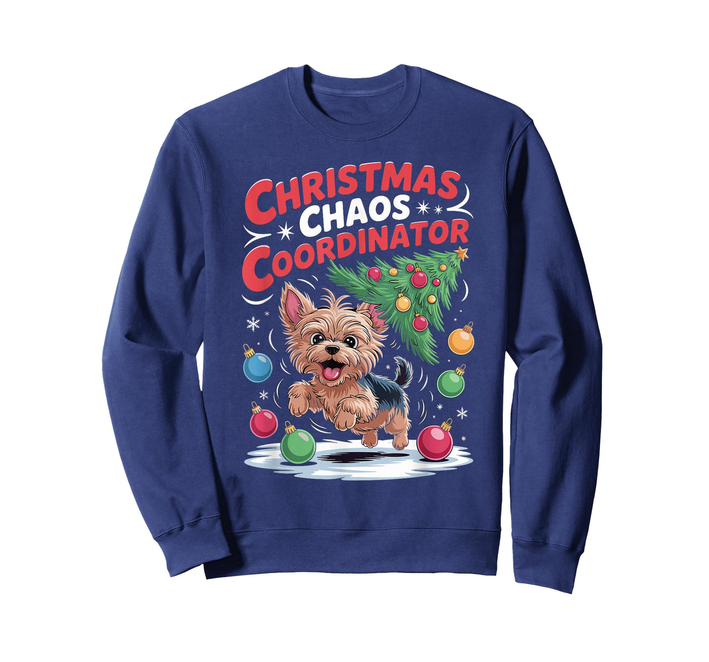 Christmas Chaos Coordinator Puppy Funny Yorkshire Terrier T-Shirt