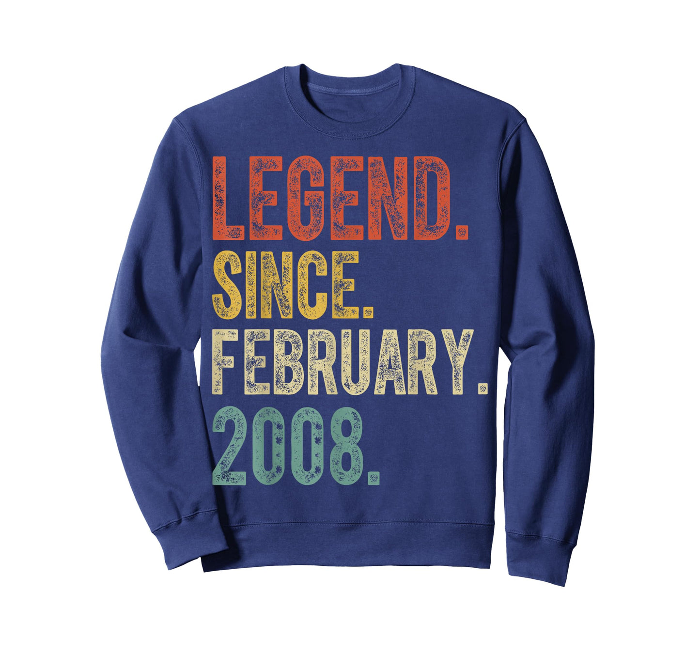 Retro 18 Years Old Legend Since February 2008 18th Birthday T-Shirt