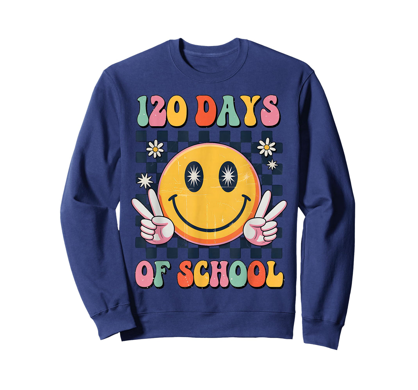 120th Day of School Teacher Kids Groovy 120 Days of School T-Shirt