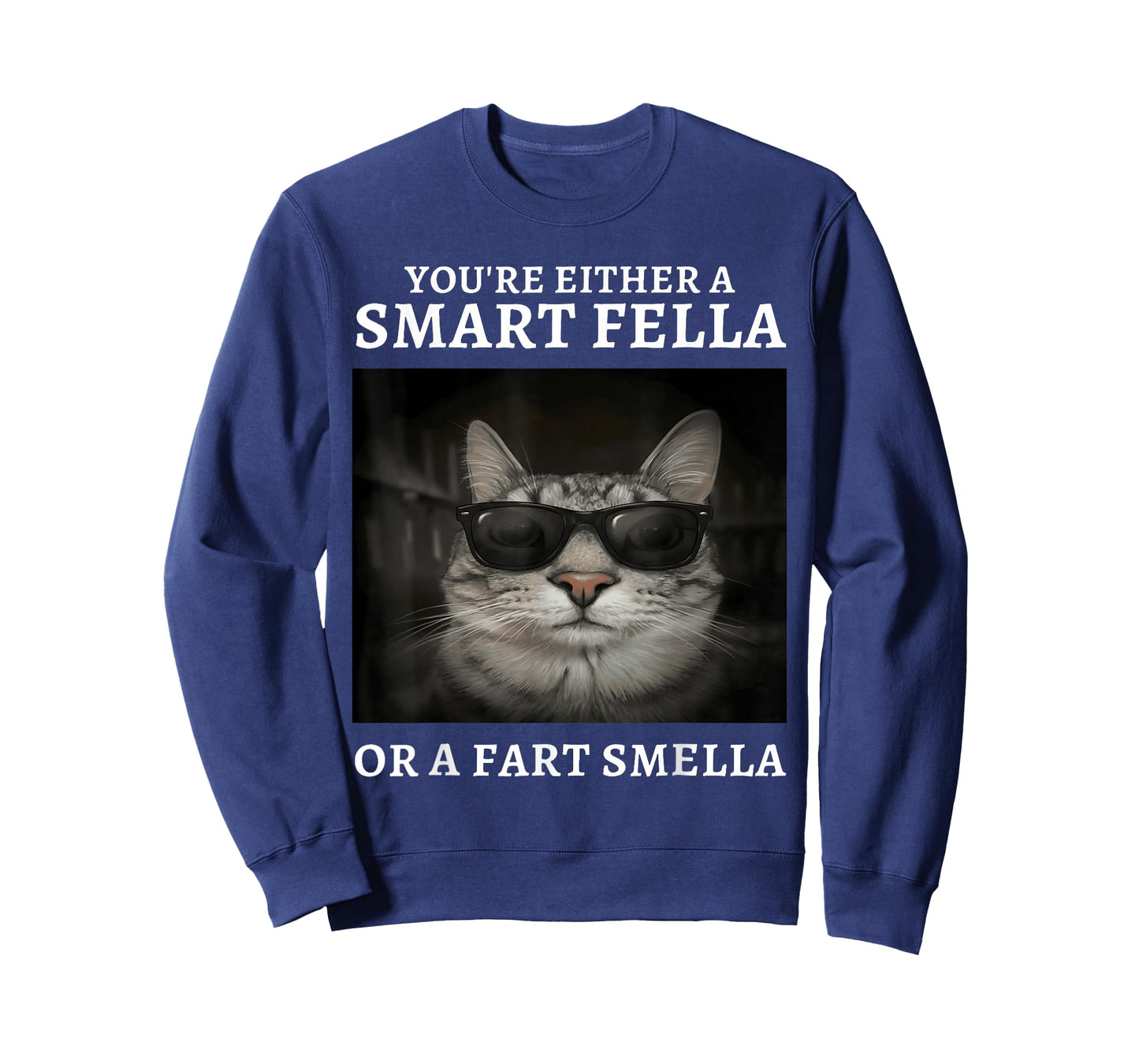 You're Either A Smart Fella Or A Fart Smella Funny Cat Meme T-Shirt