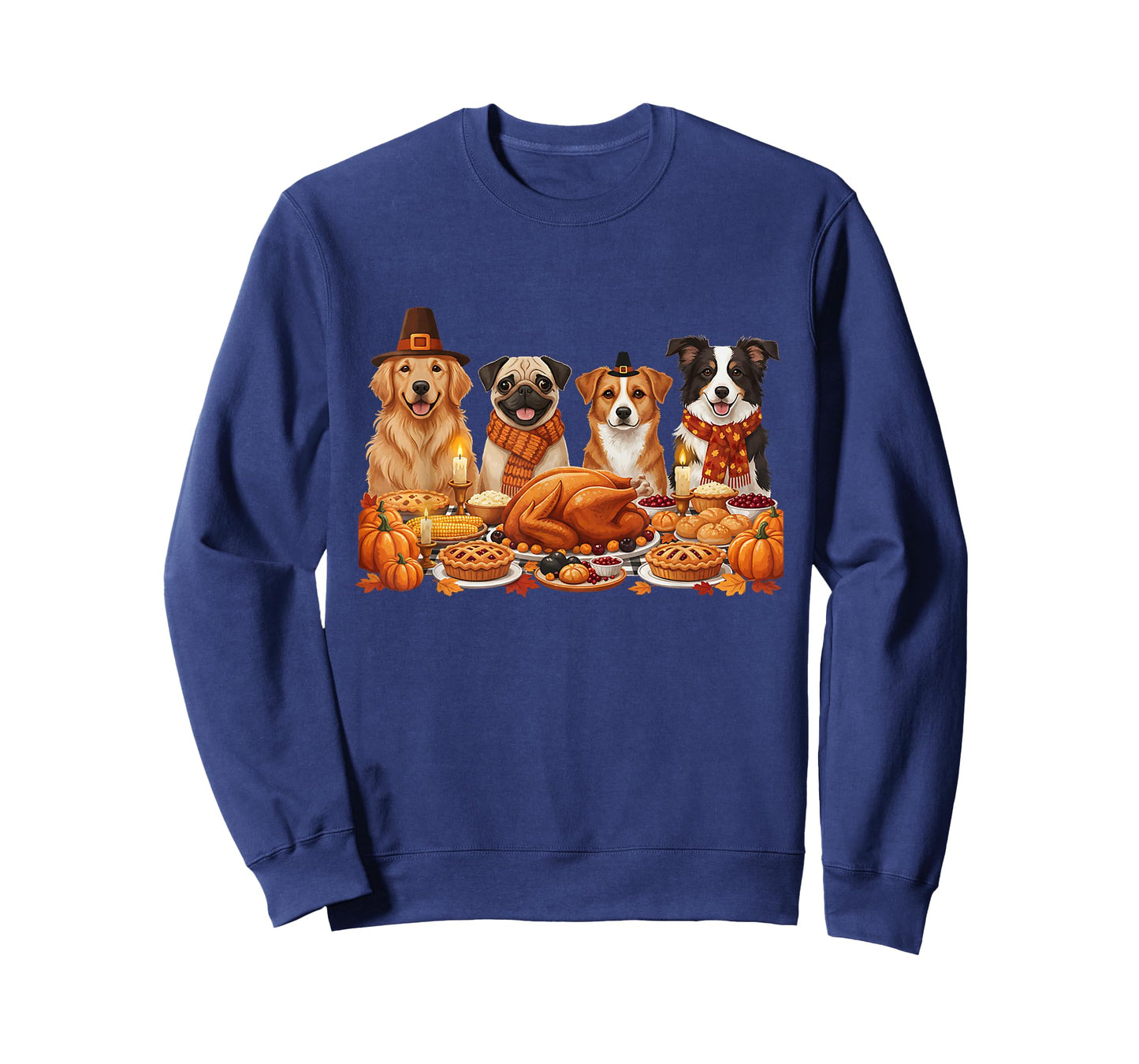 Funny Thanksgiving Dogs Dinner Feast Fall Dog Lovers T-Shirt