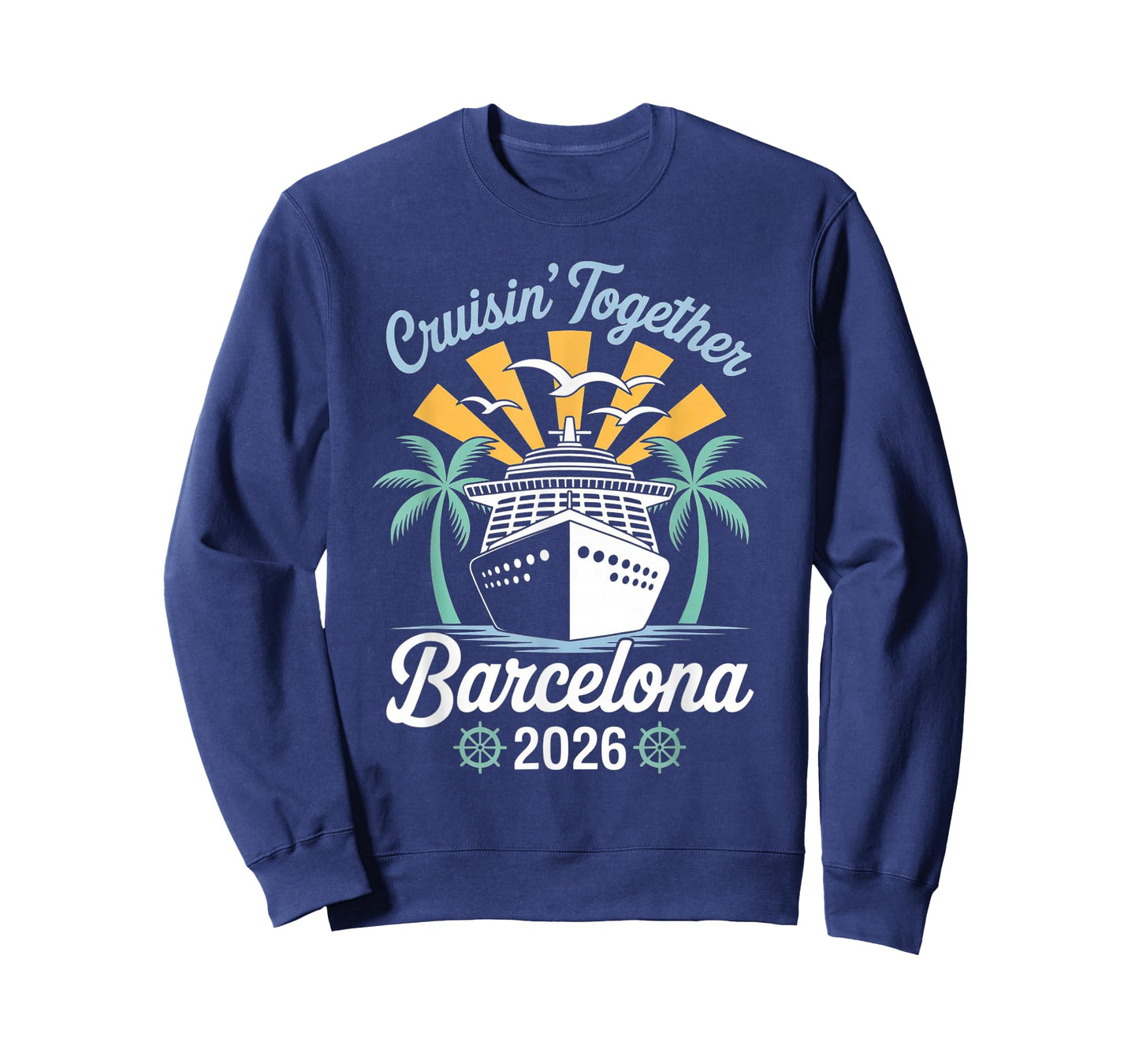 Cruisin Together Barcelona Funny Couples Cruise 2026 T-Shirt