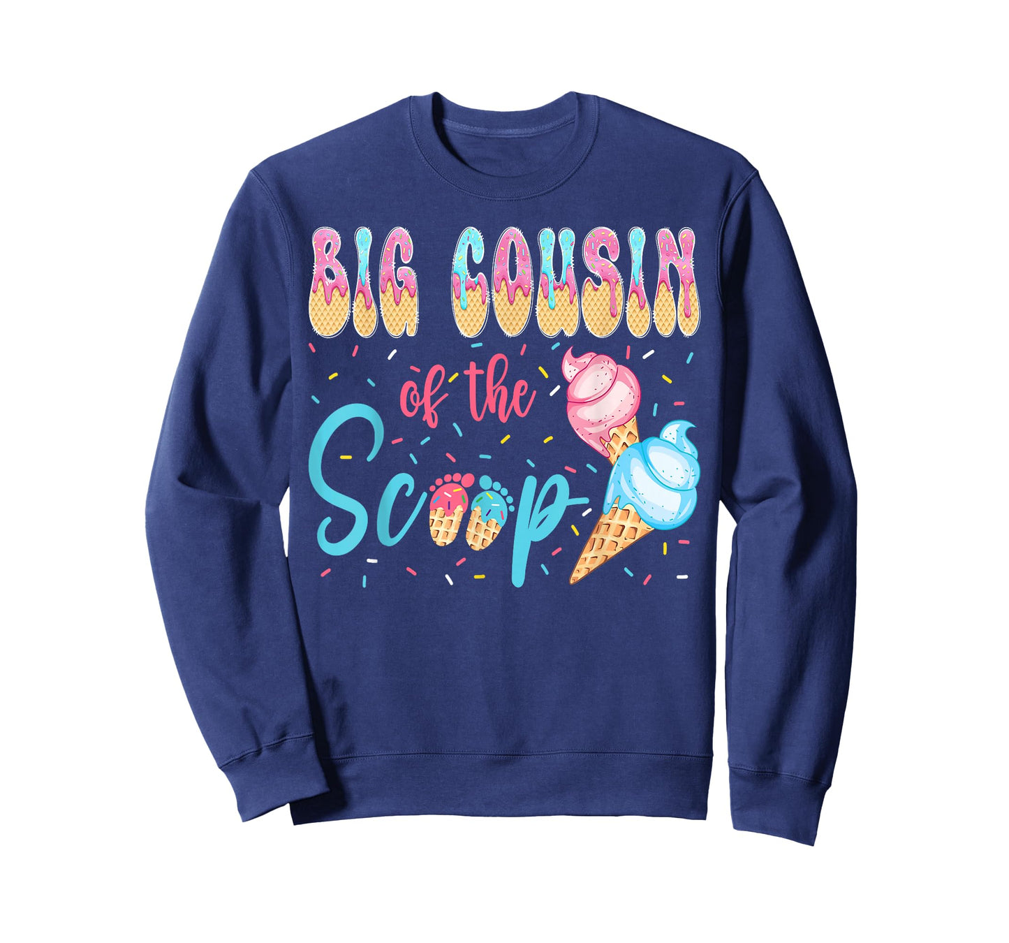 Big Cousin of The Scoop Ice Cream Gender Reveal Baby Shower T-Shirt