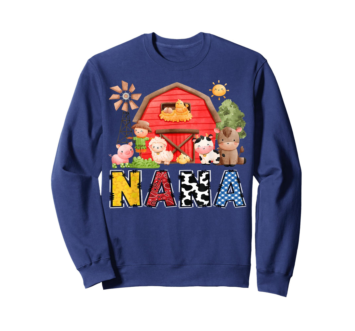 Nana Red Farm Cow Birthday Boy Matching Family Party T-Shirt