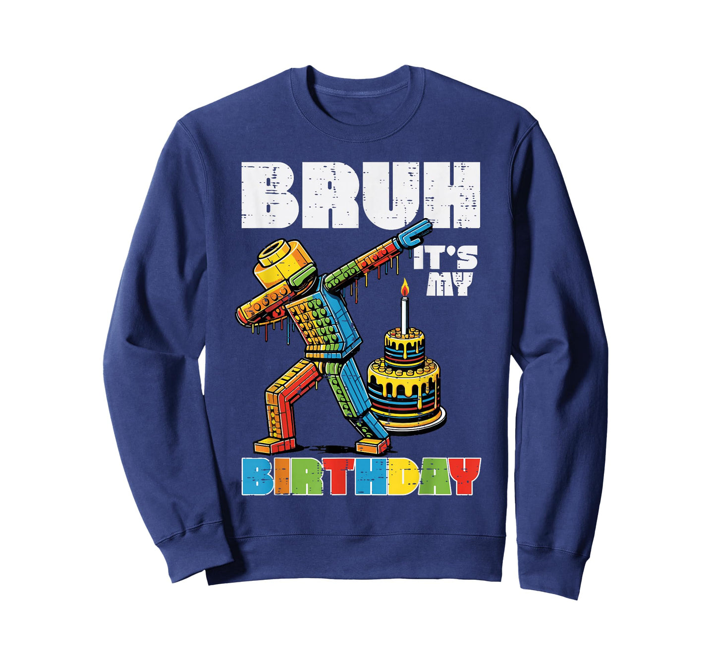 Bruh Its My Birthday Block Brick Dab Bday Party Boys Kids T-Shirt