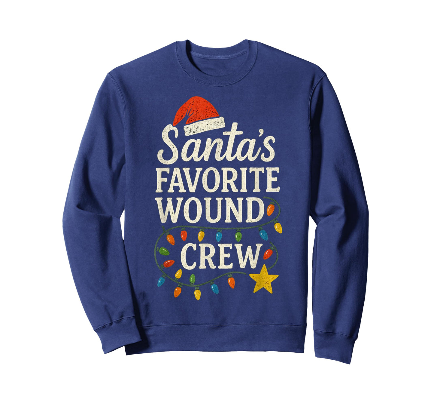 Santa's Favorite Wound Crew Christmas Wound Care Nurse Crew T-Shirt