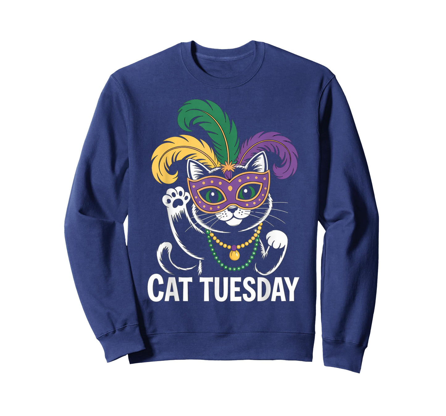 Mardi Gras Cat Tuesday New Orleans Party Cat Lover T-Shirt