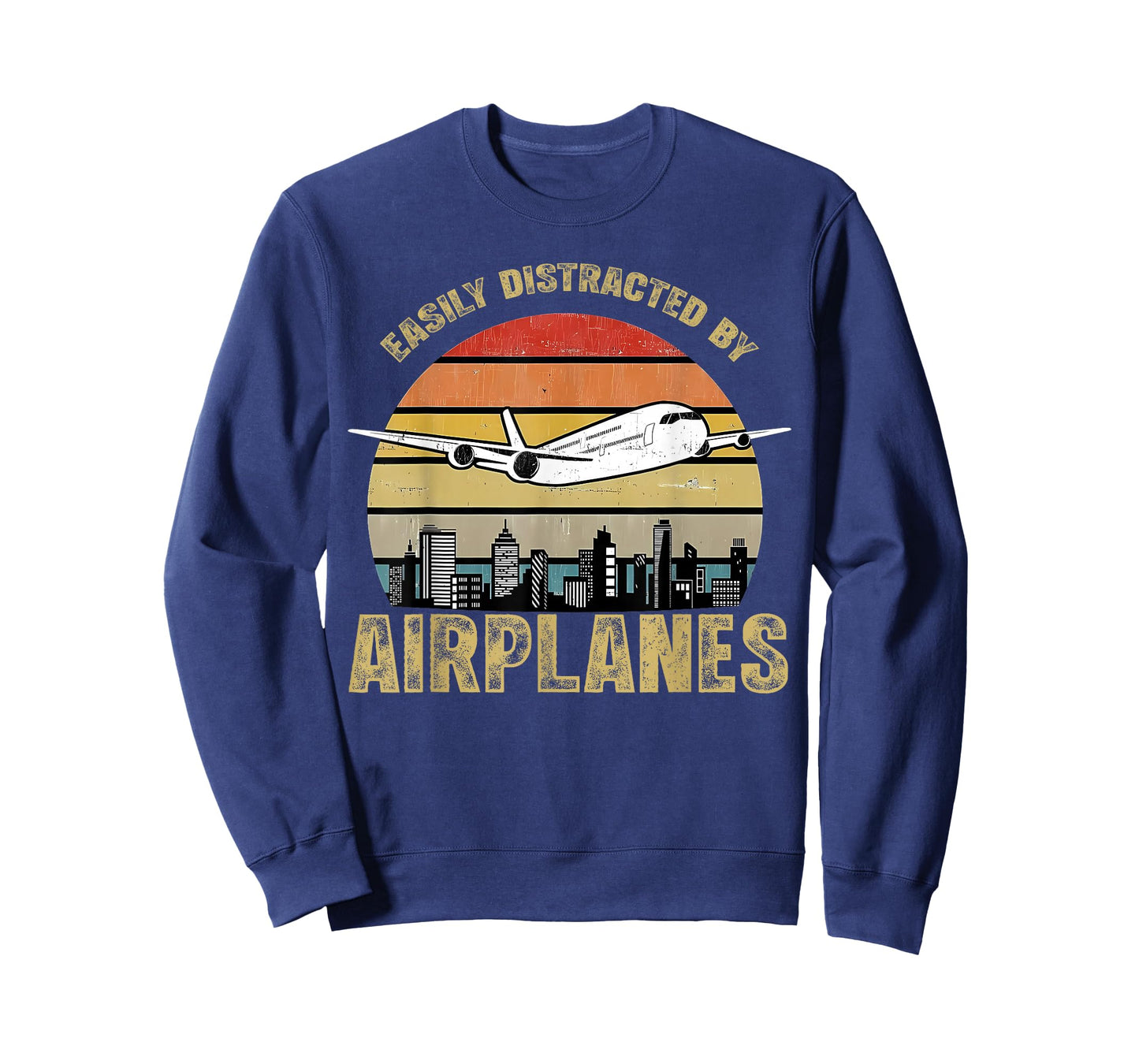 Easily Distracted by Airplanes Funny Plane Lovers Quote Men T-Shirt