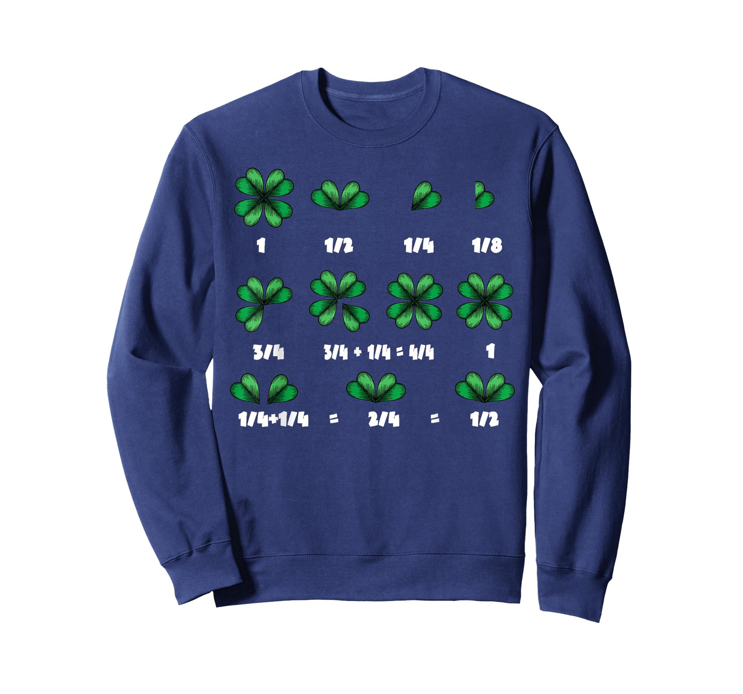 St Patricks Day Math Fraction Clover Shamrock Funny Teacher T-Shirt