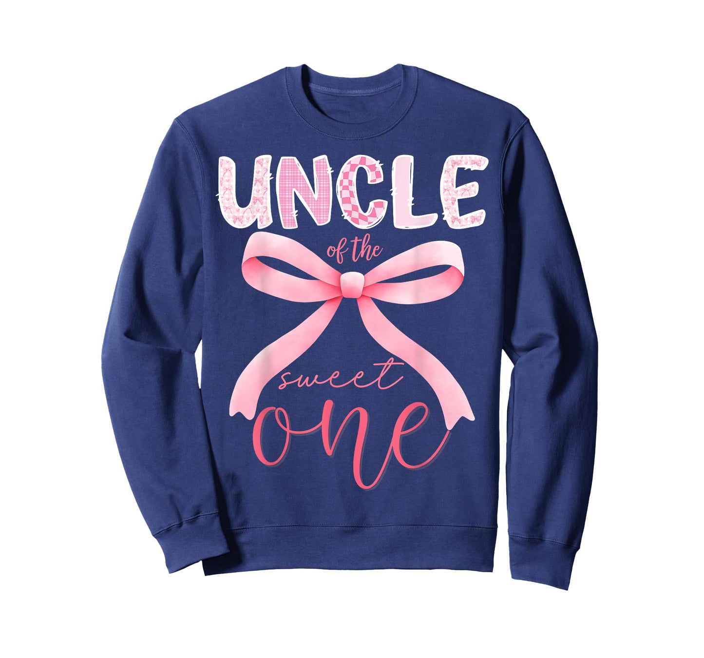 Uncle of The Sweet One Pink Coquette Bow 1st Birthday Girl T-Shirt