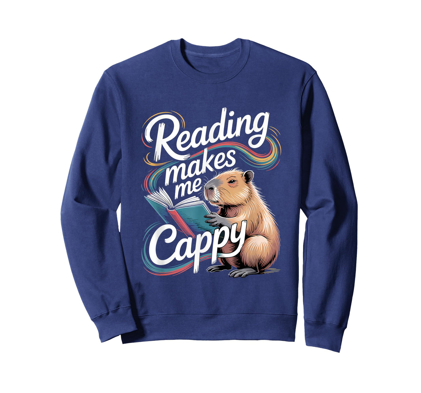 Book Lover Reading Makes Me Cappy Pun Capybara Reading T-Shirt