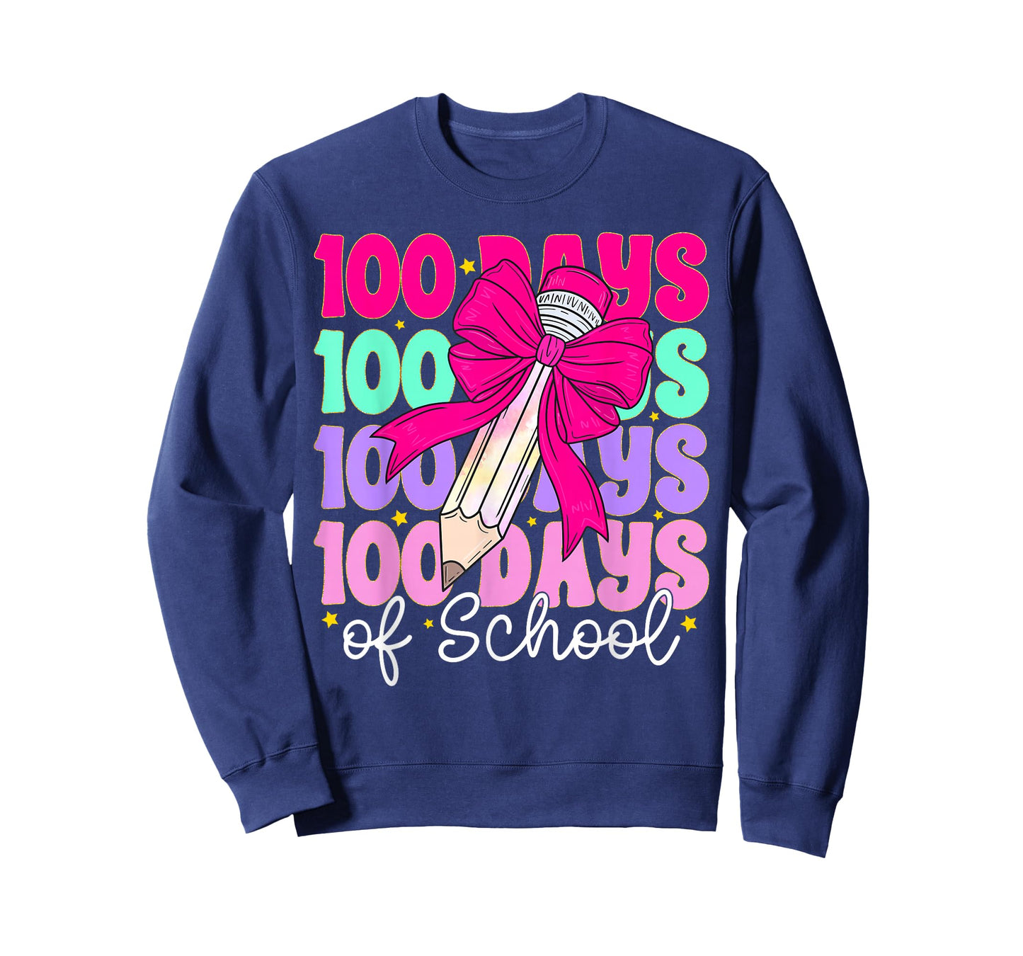 100 Days of School Girls Coquette Bow 100th Day of School T-Shirt