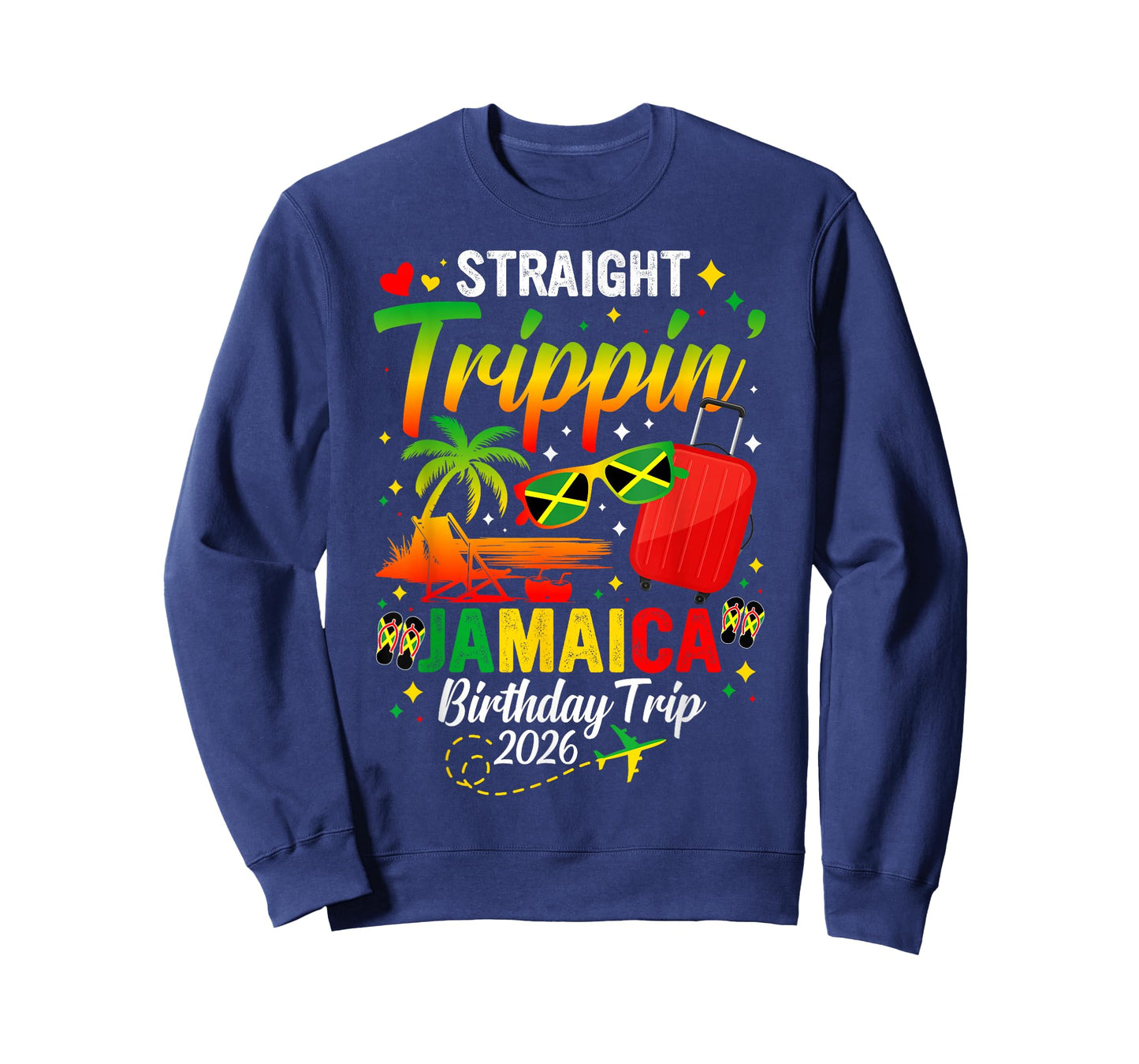 Straight Trippin' Jamaica Vacation 2026 Birthday Family Trip T-Shirt