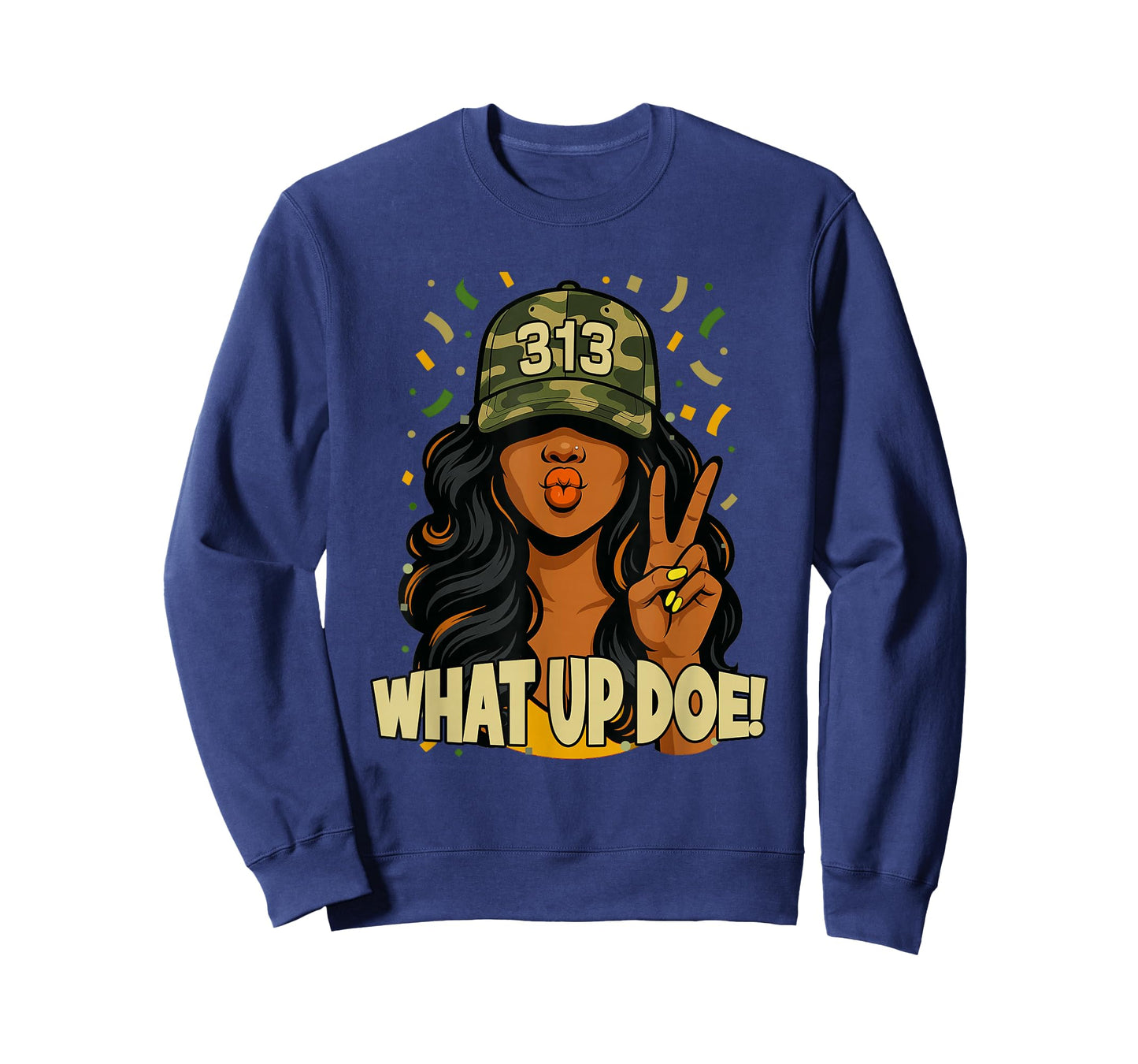 What Up Doe 313 Detroit Black Woman Camo T-Shirt
