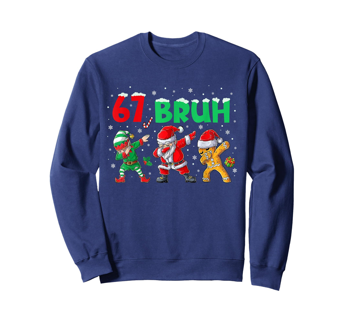 Dabbing Santa Elf 67 Meme 6 7 Christmas Six Seven Bruh T-Shirt