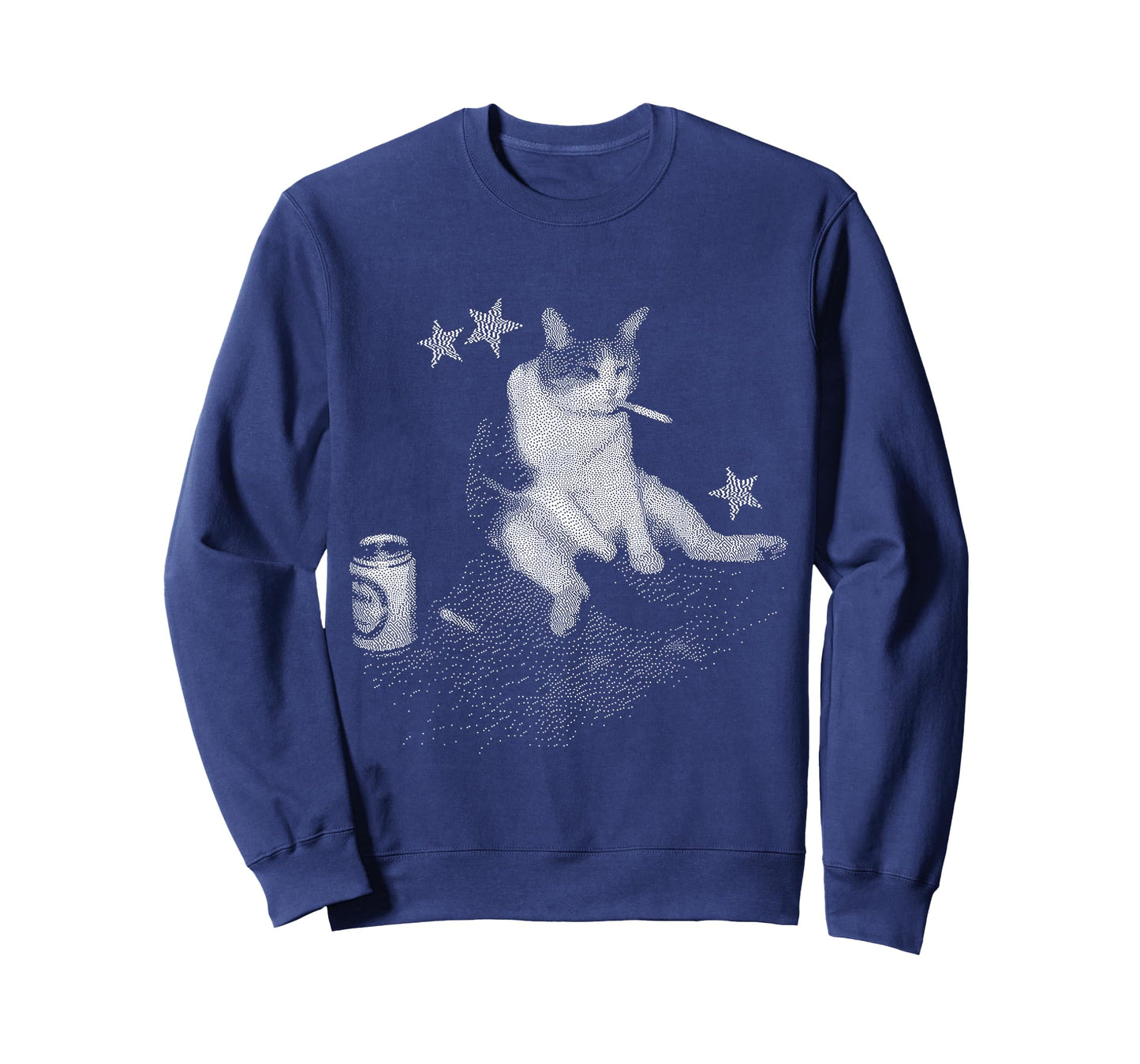 Smoking Cat Meme for Men and Women Funny Dither Graphic T-Shirt